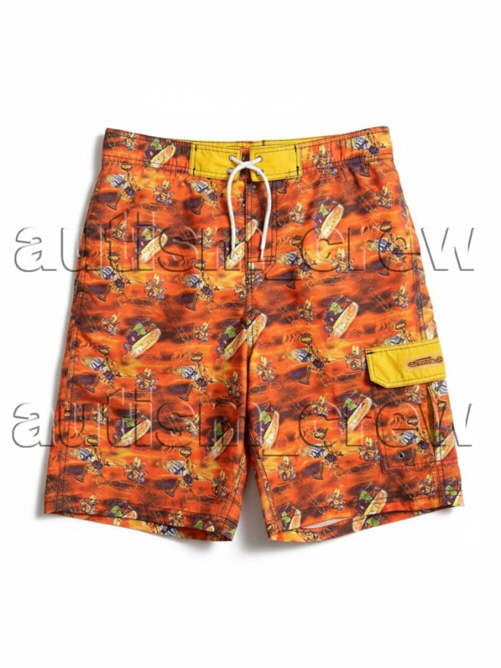 3/$12 💥♻ Chump Boys Orange & Yellow Surf Board Swimming Trunks | Size 18 | 532